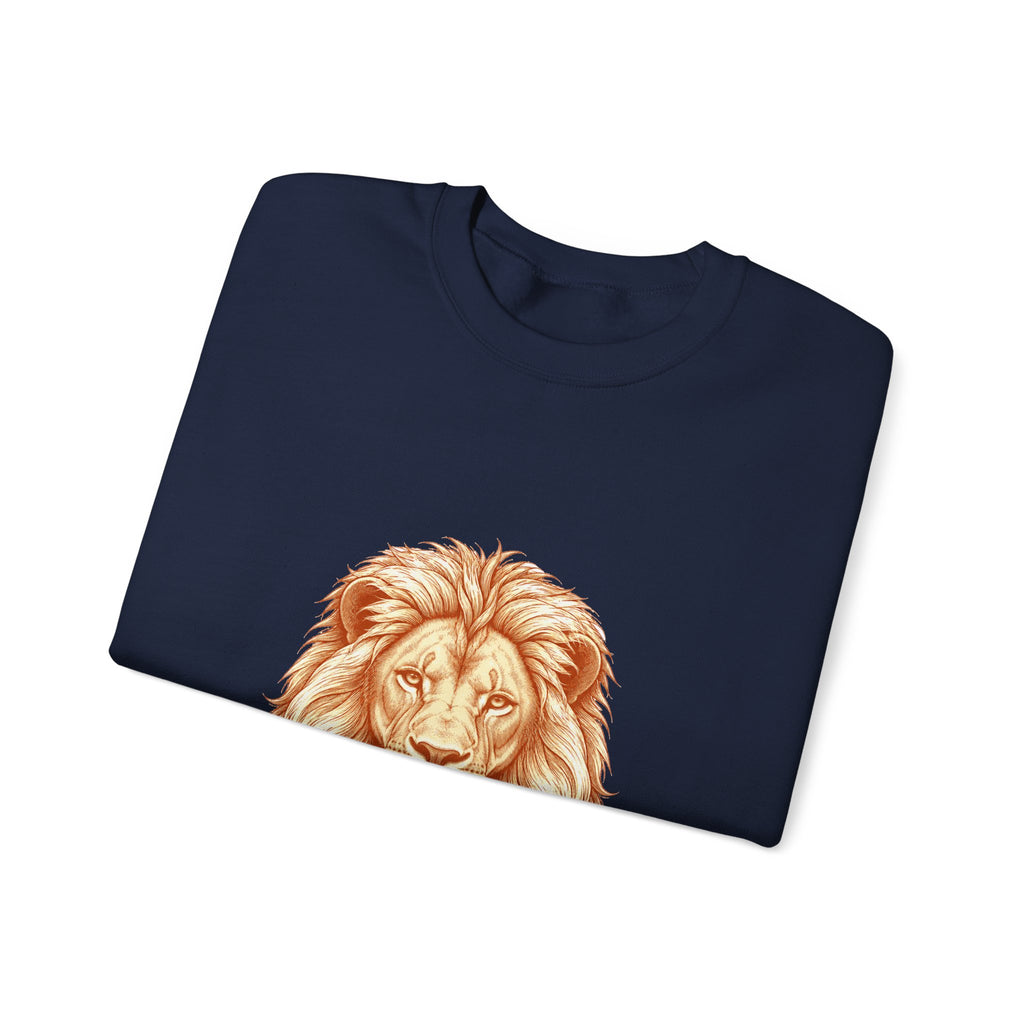 Matching Couple Sweatshirt - Lion & Lamb Matching Couple Comfort Colors Crew Hand-Drawn Art His Hers Anniversary Gift - Design A
