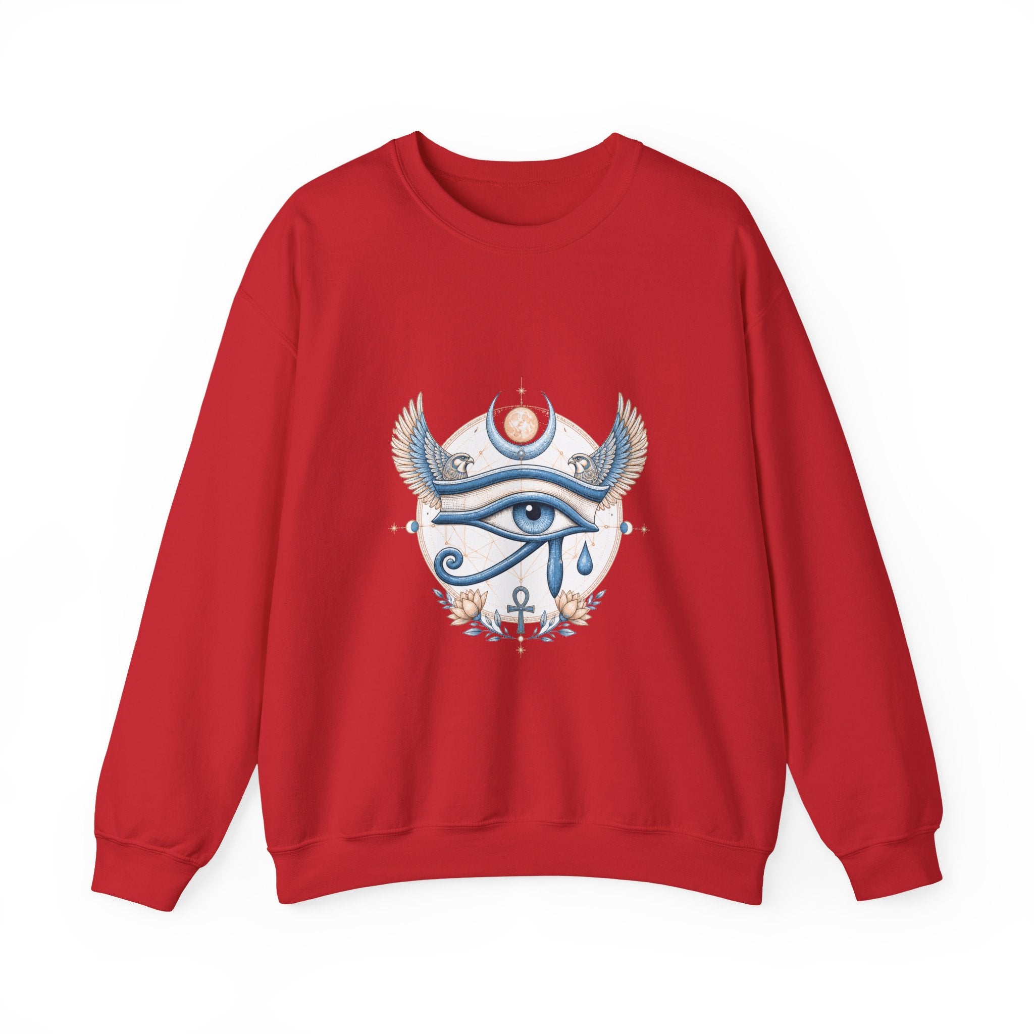 Matching Couple Sweatshirt - Eye of Ra & Horus Matching Couple Comfort Colors Crew Vintage Art His Hers Honeymoon Gift - Design B
