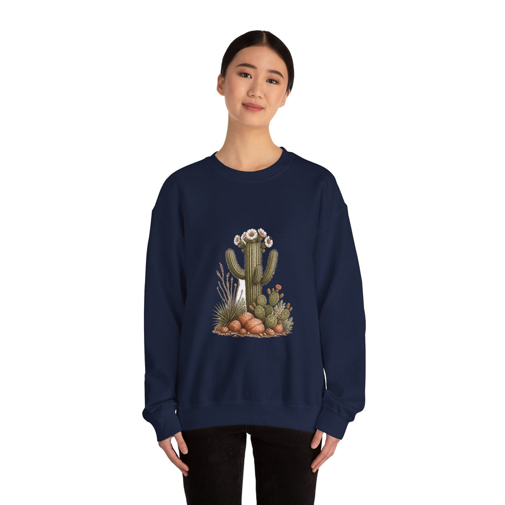 Matching Couple Sweatshirt - Desert & Rainforest Matching Couple Crewneck Sweatshirt Hand-Drawn Art His Hers Best Friend Gift - Design A