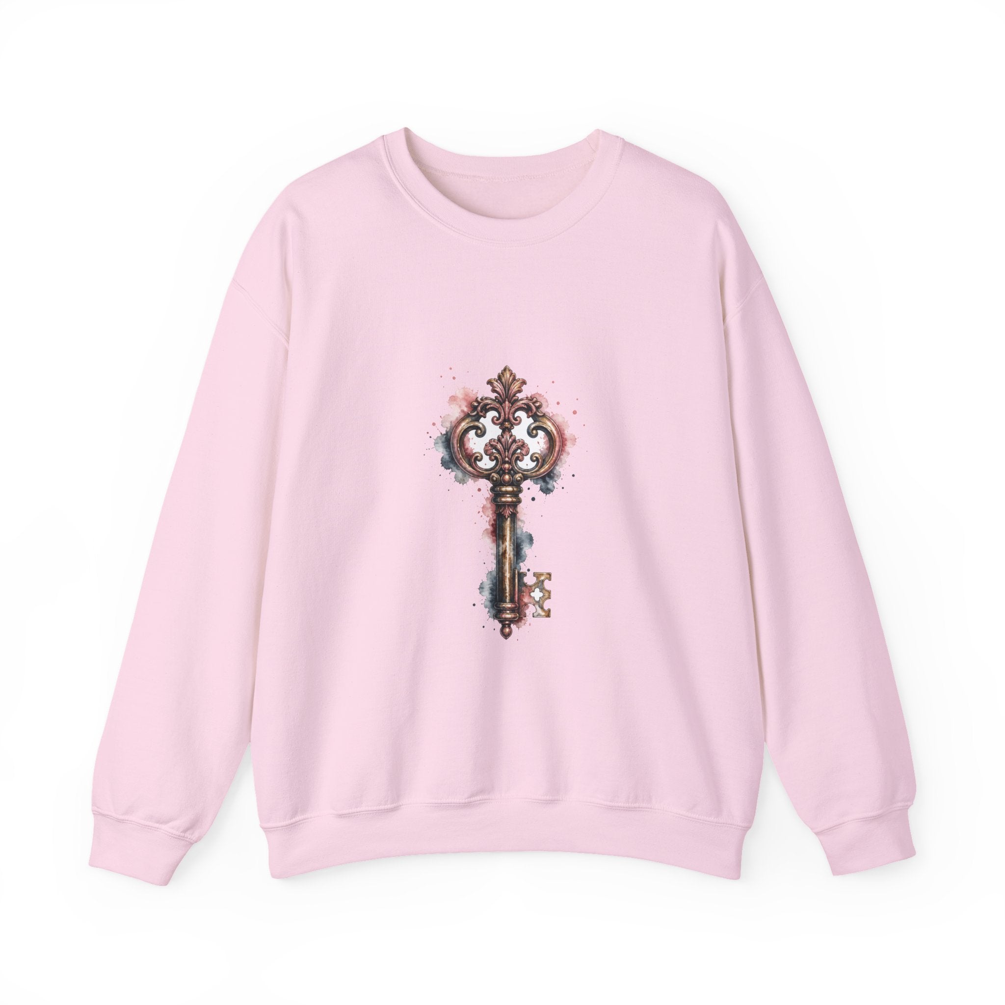 Matching Couple Sweatshirt - Key & Lock Matching Couple Comfort Colors Crew Watercolor Art His Hers Birthday Gift - Design A
