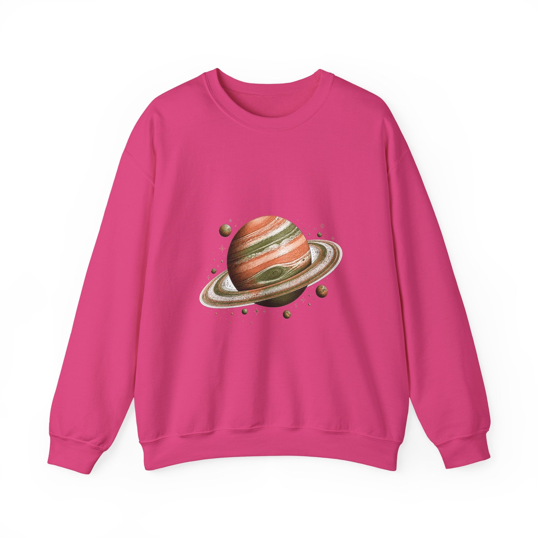 Matching Couple Sweatshirt - Astronaut & Planet Matching Couple Comfort Colors Crew Hand-Drawn Art His Hers Anniversary Gift - Design B