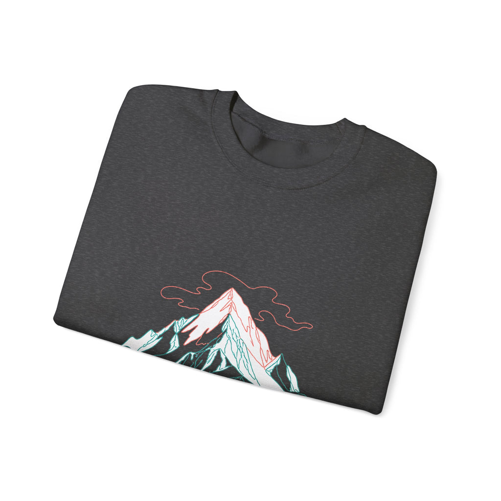 Matching Couple Sweatshirt - Mountain & Ocean Matching Couple Comfort Colors Crew Minimalist Art His Hers Christmas Gift - Design A