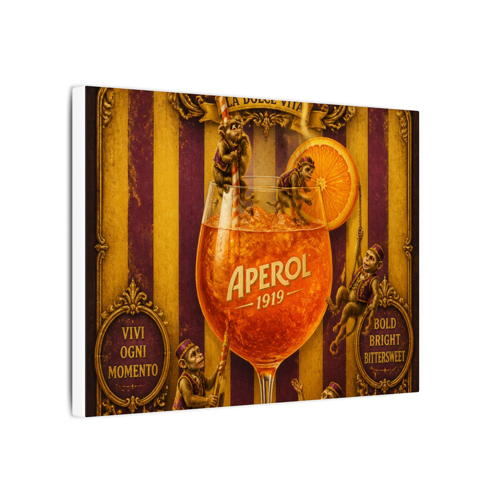 Aperol Spritz Monkeys Wall Art Canvas 24×36 Baroque Studio Decor Maximalist Print