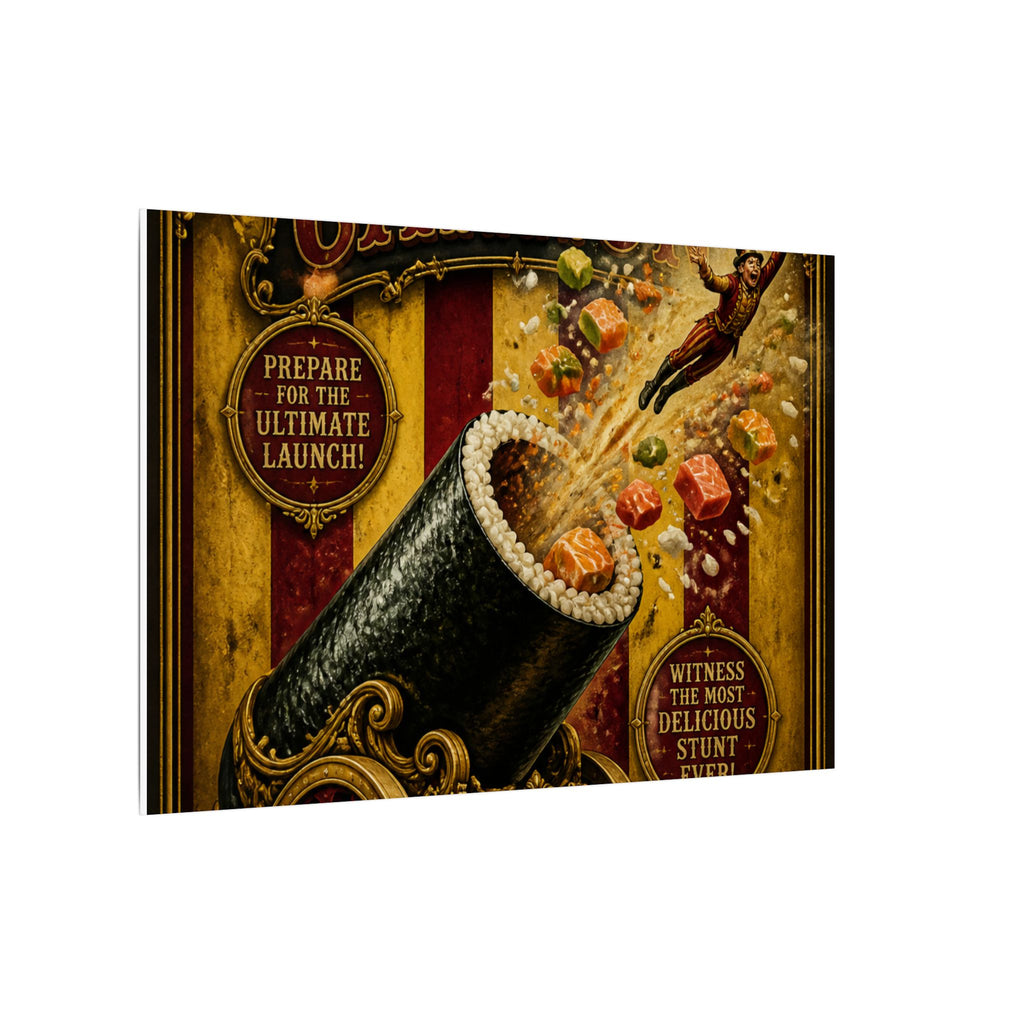 Sushi Roll Cannon Wall Art Canvas 24×36 Baroque Studio Decor Maximalist Print