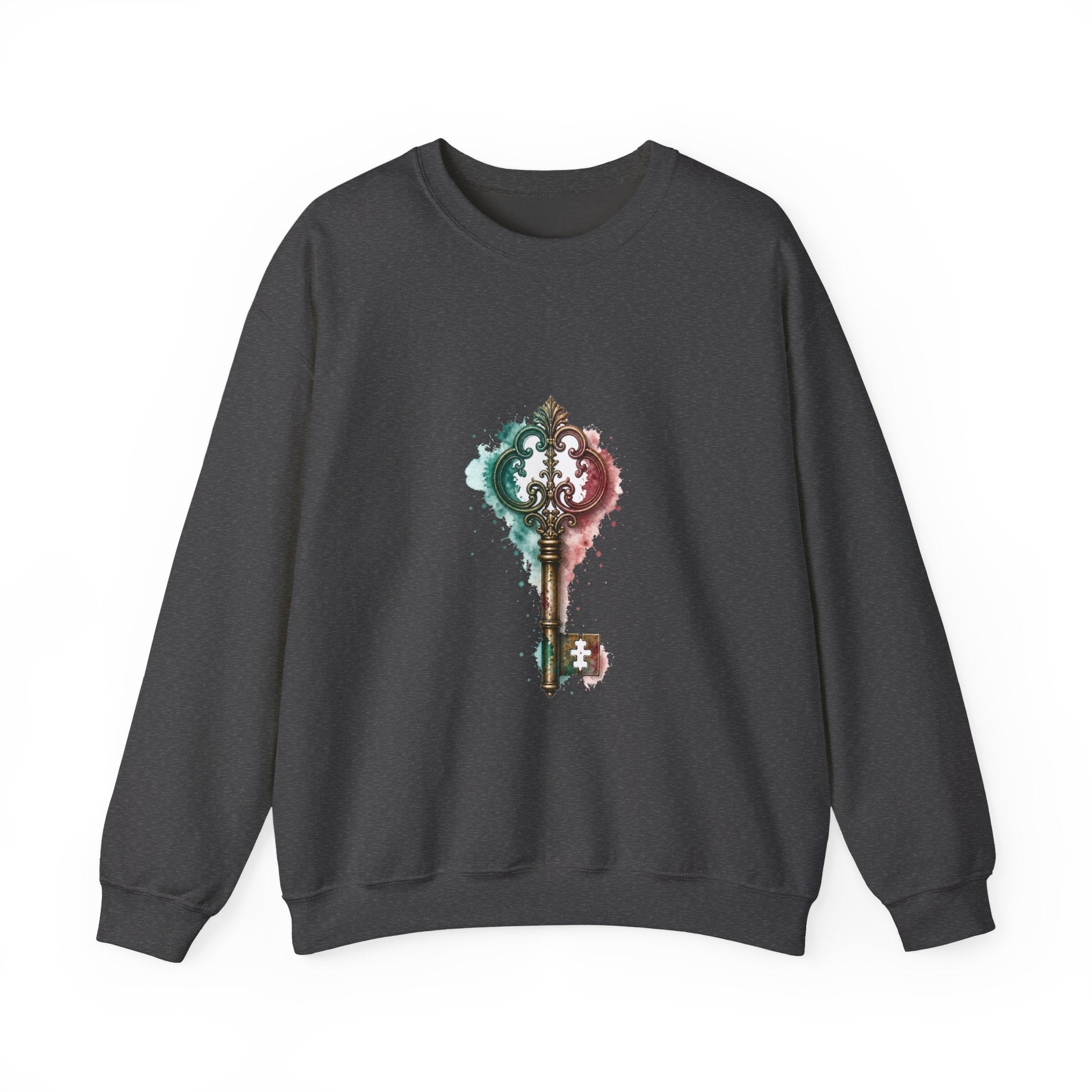 Matching Couple Sweatshirt - Key & Lock Matching Couple Premium Fleece Sweatshirt Watercolor Art His Hers Birthday Gift - Design A