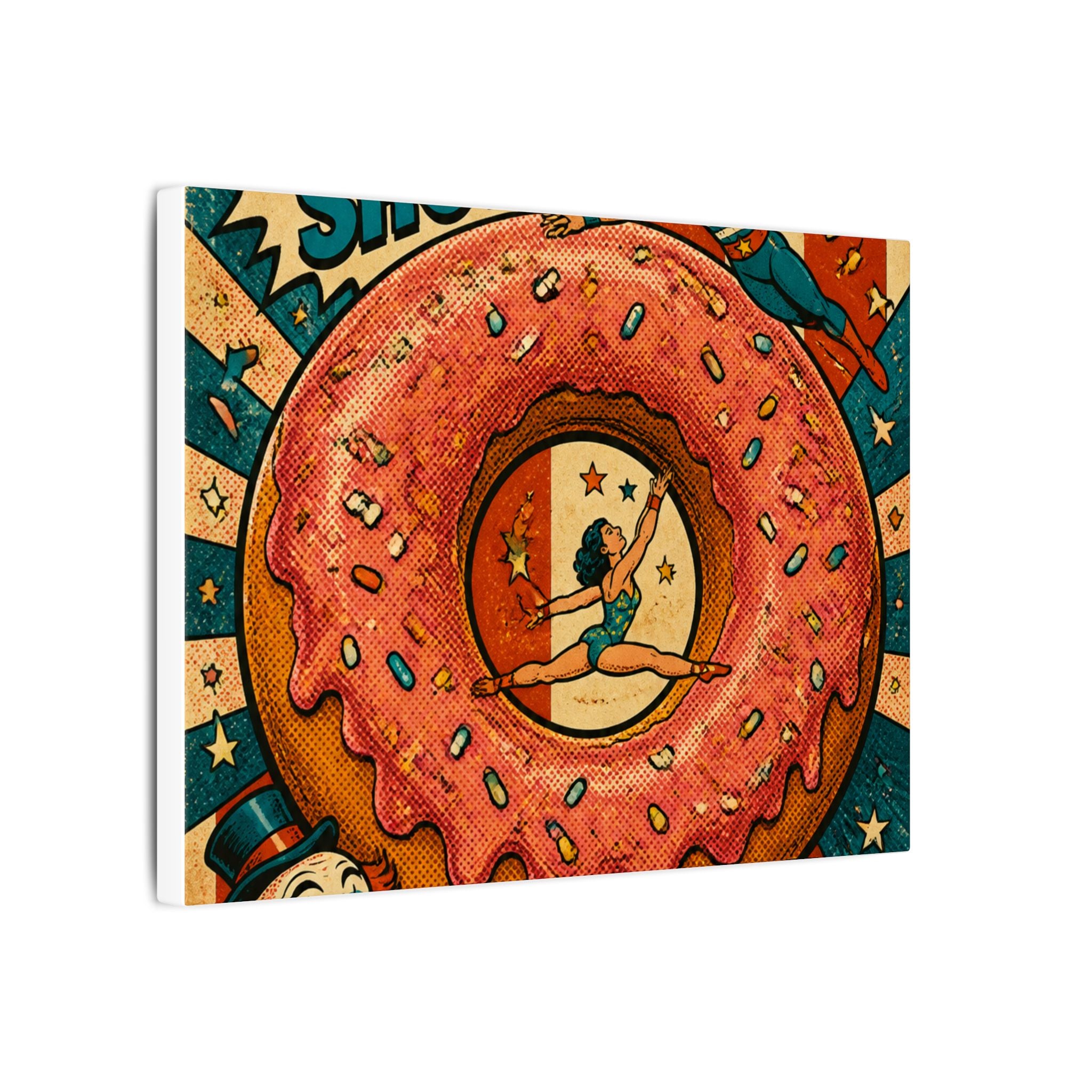 Donut Circus Ring Wall Art Canvas 24×36 Pop Art Restaurant Decor Maximalist Print