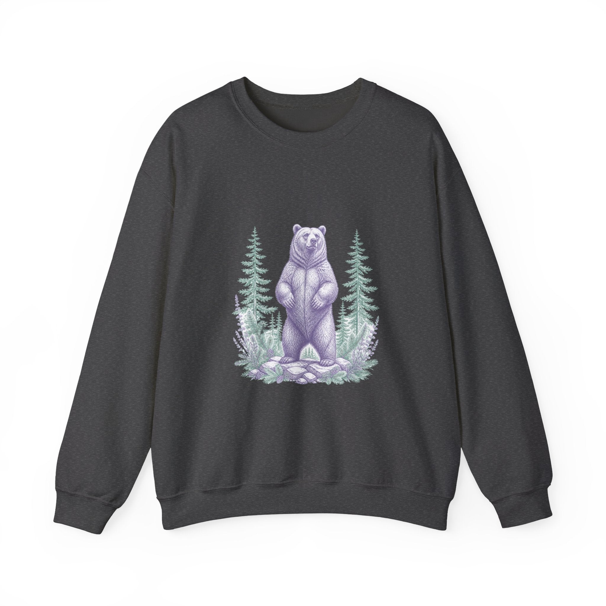Matching Couple Sweatshirt - Bear & Deer Matching Couple Premium Fleece Sweatshirt Vintage Art His Hers Honeymoon Gift - Design A