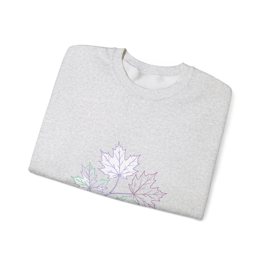 Matching Couple Sweatshirt - Cherry Blossom & Maple Leaf Matching Couple Crewneck Sweatshirt Minimalist Art His Hers Valentine Gift - Design B