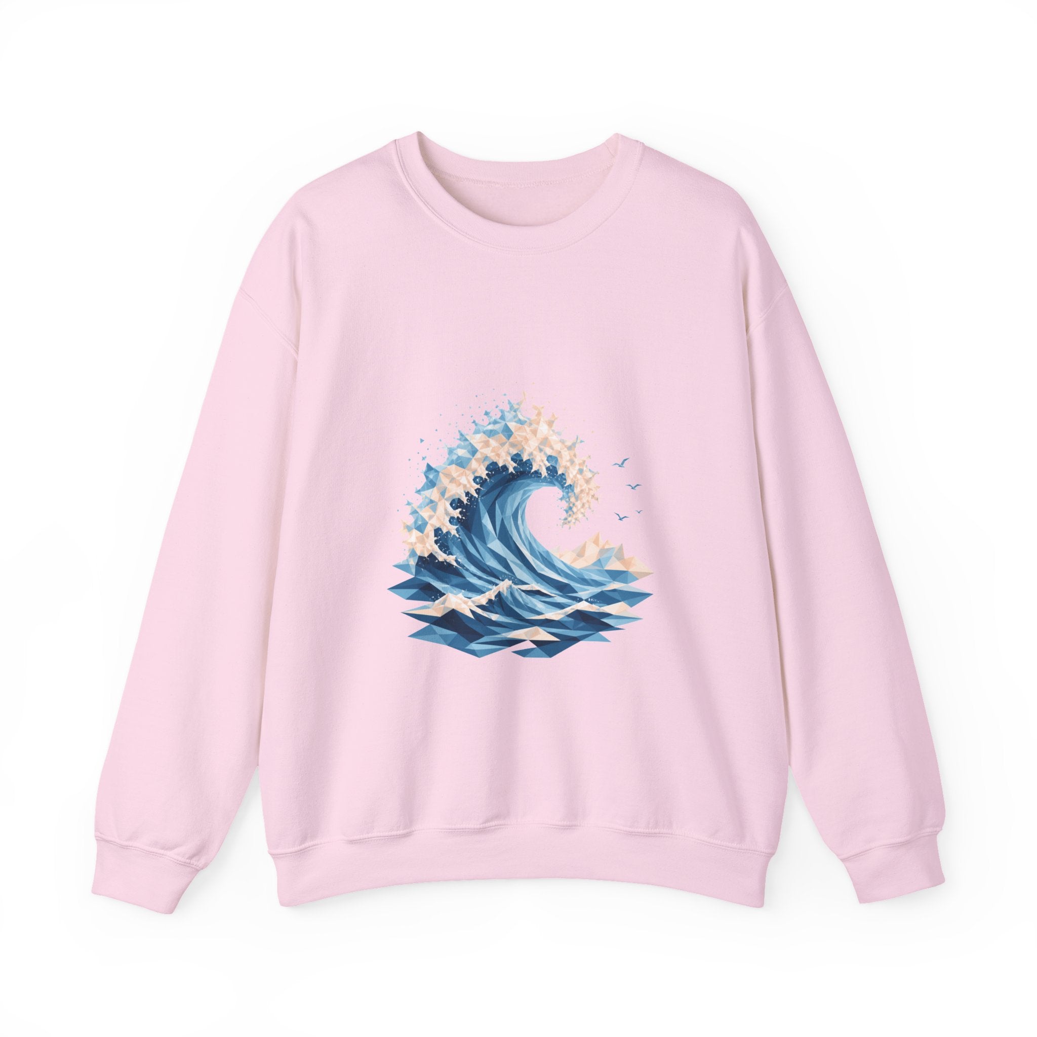 Matching Couple Sweatshirt - Mountain & Ocean Matching Couple Comfort Colors Crew Geometric Art His Hers Love Gift - Design B