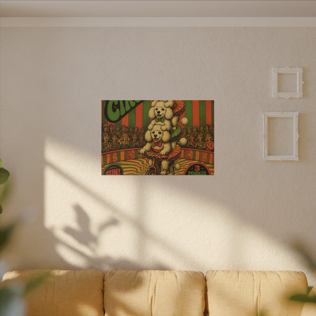 Poodle Stack Bicycle Wall Art Canvas 24×36 Psychedelic Dining Room Decor Maximalist Print