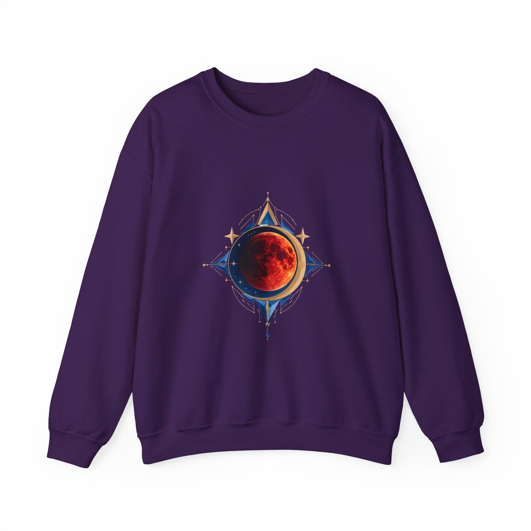 Matching Couple Sweatshirt - Solar & Lunar Eclipse Matching Couple Crewneck Sweatshirt Geometric Art His Hers Couple Gift - Design B
