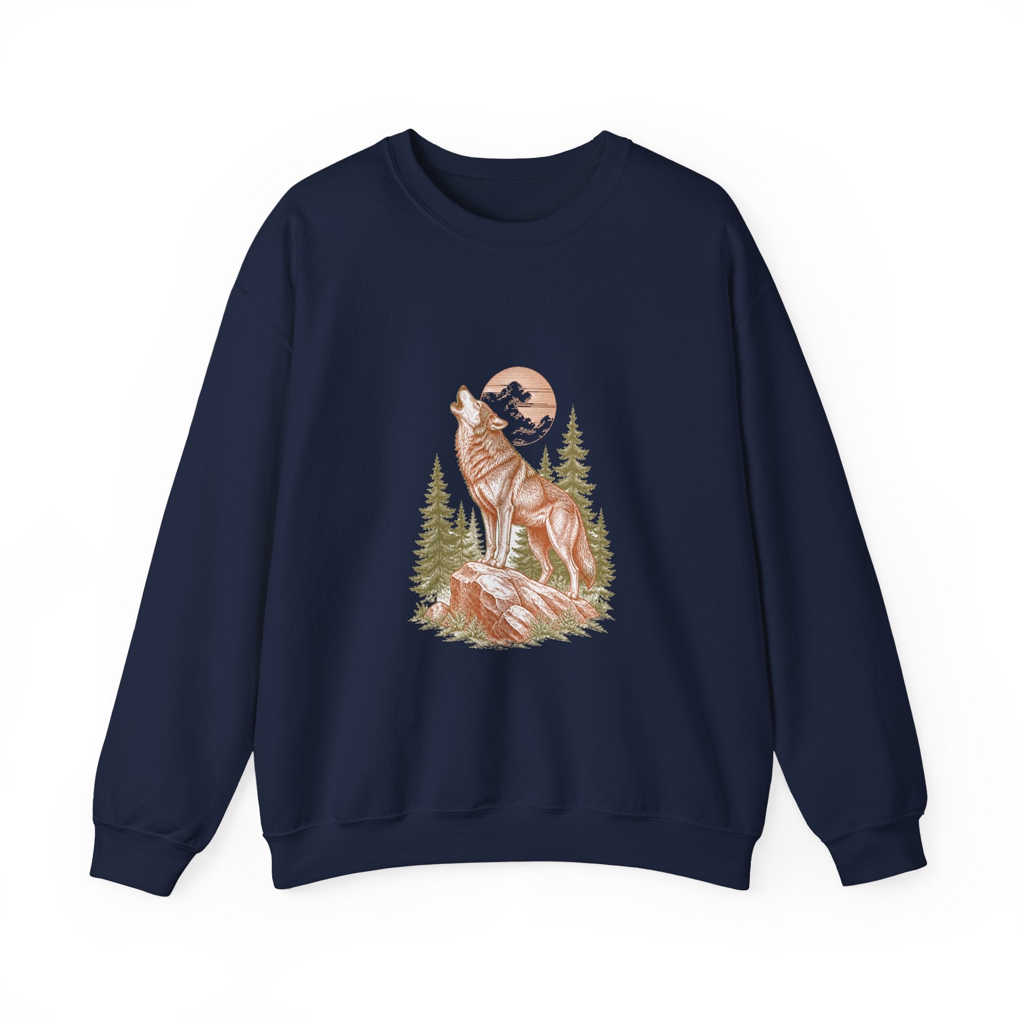 Matching Couple Sweatshirt - Wolf & Dove Matching Couple Crewneck Sweatshirt Vintage Art His Hers Wedding Gift - Design A