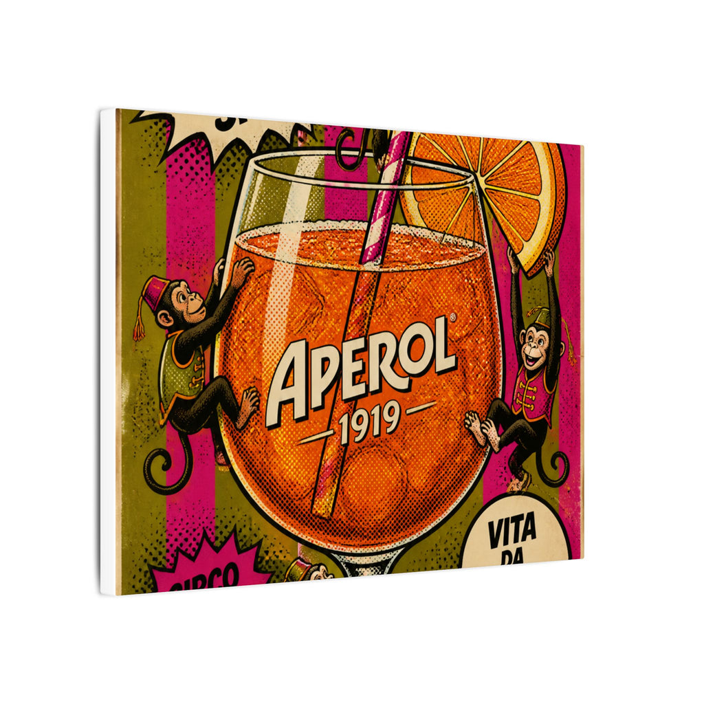 Aperol Spritz Monkeys Wall Art Canvas 16×20 Pop Art Living Room Decor Maximalist Print