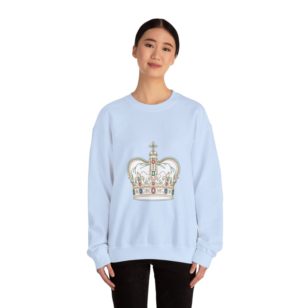 Matching Couple Sweatshirt - Crown & Shield Matching Couple Premium Fleece Sweatshirt Minimalist Art His Hers Christmas Gift - Design A