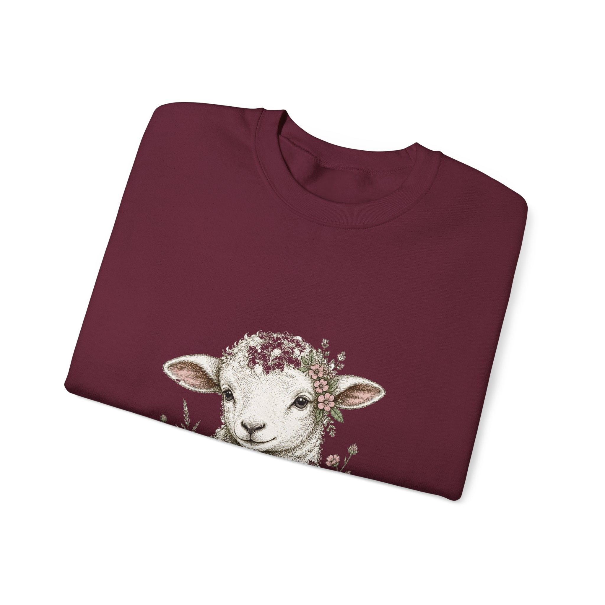 Matching Couple Sweatshirt - Lion & Lamb Matching Couple Premium Fleece Sweatshirt Hand-Drawn Art His Hers Anniversary Gift - Design B
