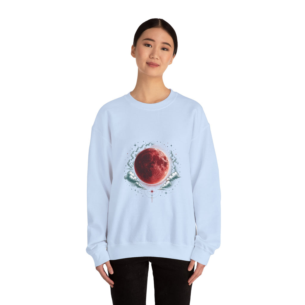 Matching Couple Sweatshirt - Solar & Lunar Eclipse Matching Couple Premium Fleece Sweatshirt Hand-Drawn Art His Hers Anniversary Gift - Design B