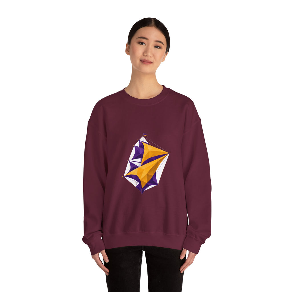 Matching Couple Sweatshirt - Anchor & Sail Matching Couple Crewneck Sweatshirt Geometric Art His Hers Couple Gift - Design B