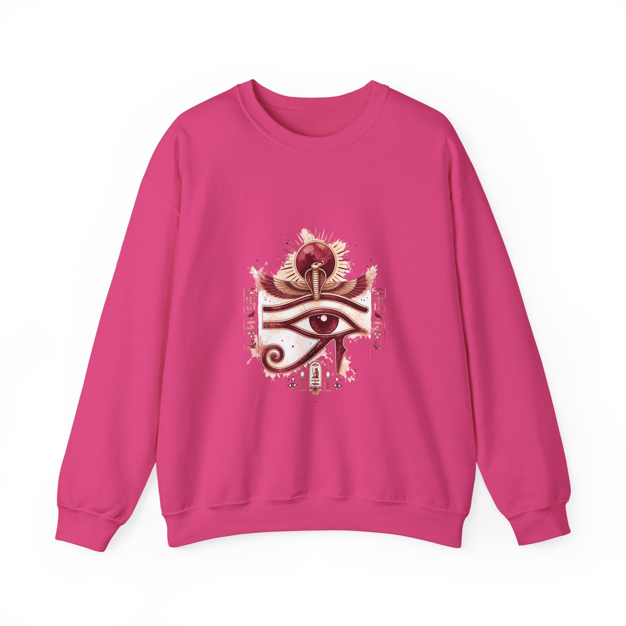 Matching Couple Sweatshirt - Eye of Ra & Horus Matching Couple Crewneck Sweatshirt Watercolor Art His Hers Engagement Gift - Design A