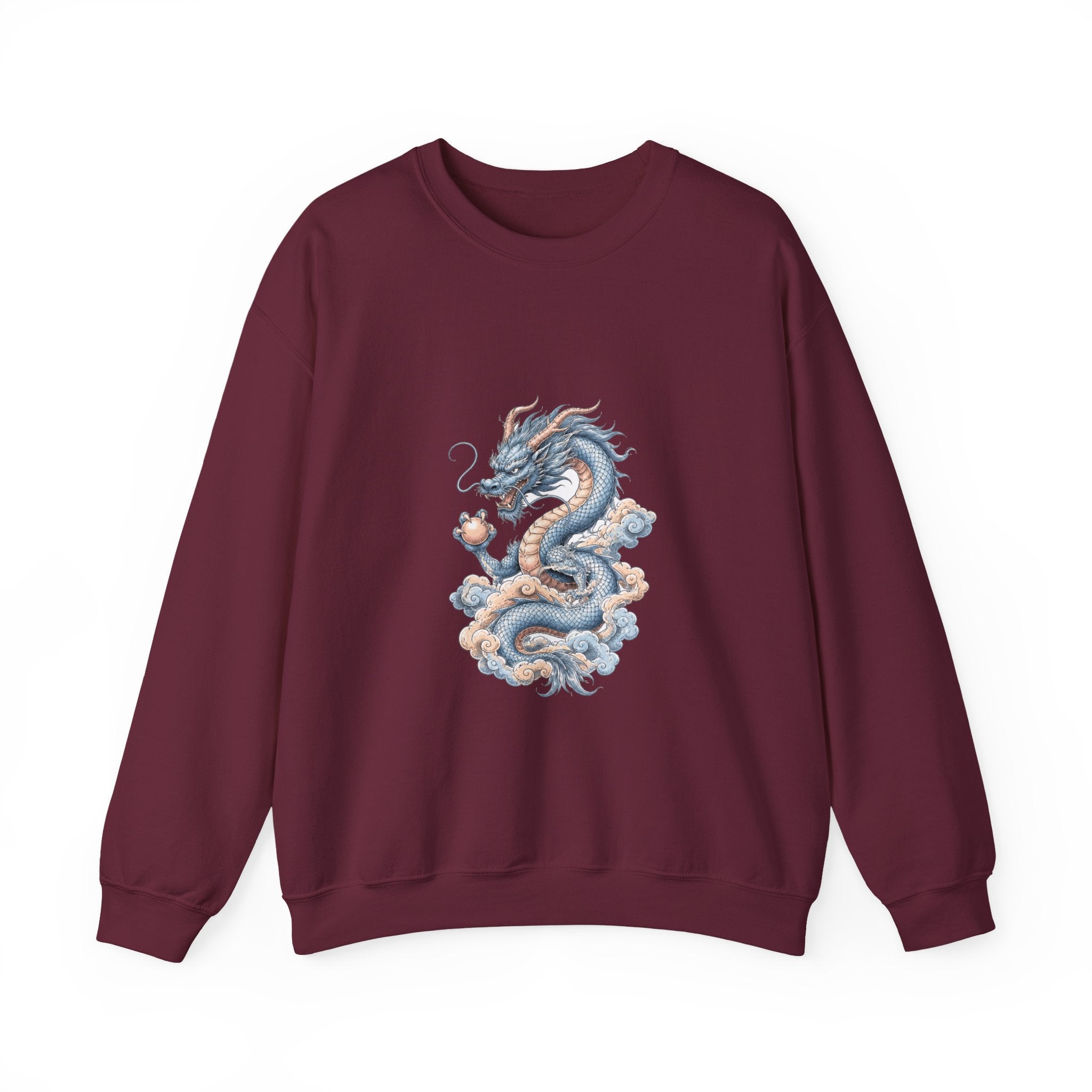 Matching Couple Sweatshirt - Dragon & Phoenix Matching Couple Premium Fleece Sweatshirt Hand-Drawn Art His Hers Anniversary Gift - Design A
