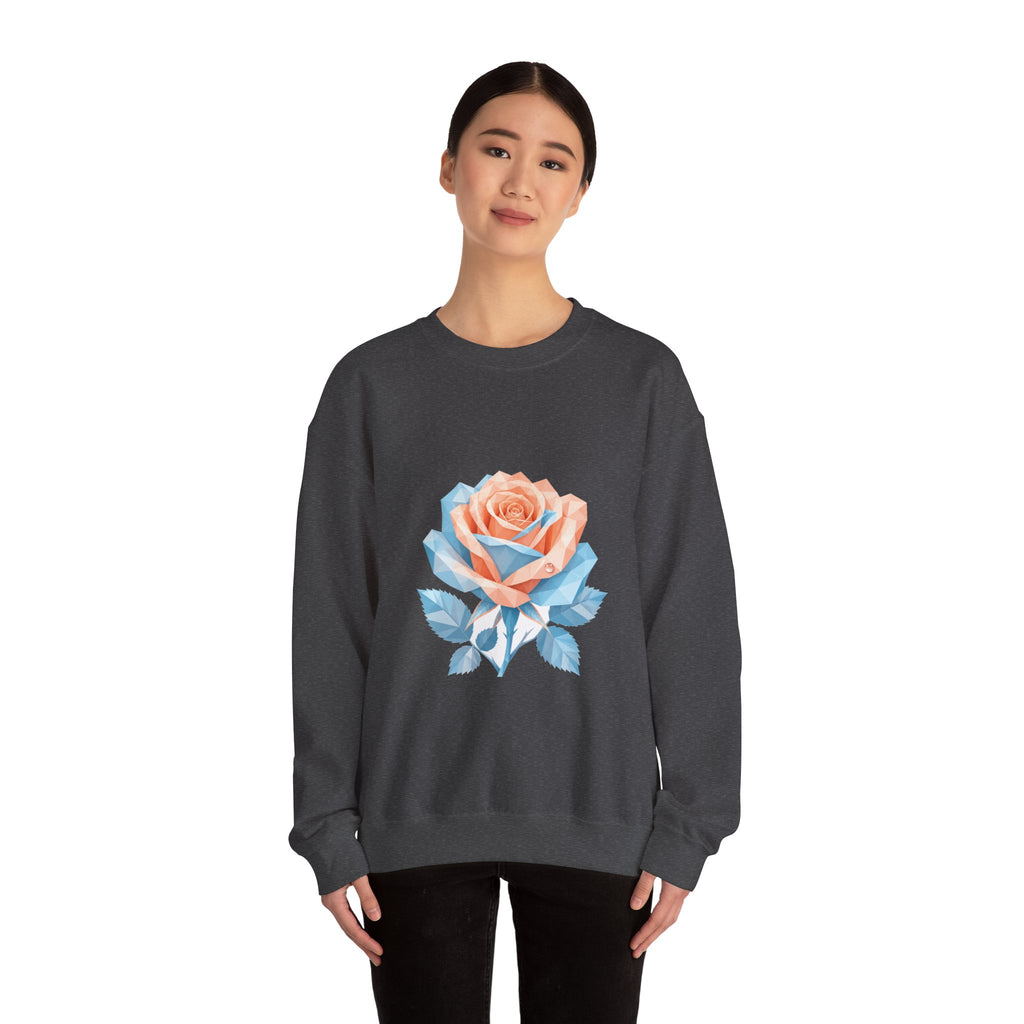 Matching Couple Sweatshirt - Rose & Thorn Matching Couple Comfort Colors Crew Geometric Art His Hers Love Gift - Design A