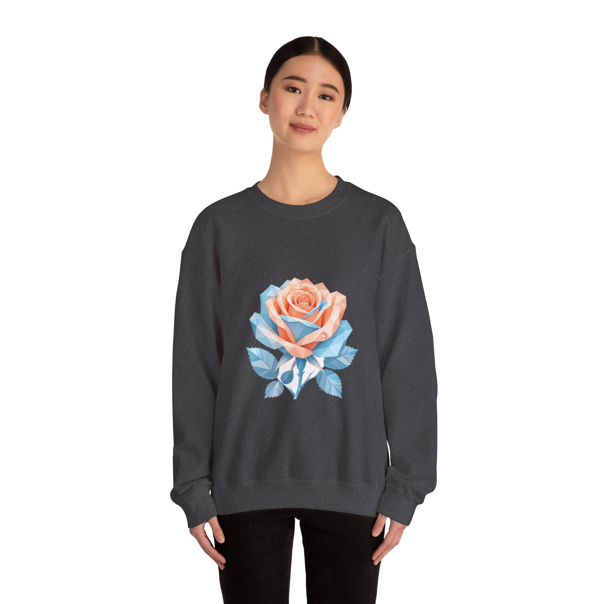 Matching Couple Sweatshirt - Rose & Thorn Matching Couple Comfort Colors Crew Geometric Art His Hers Love Gift - Design A