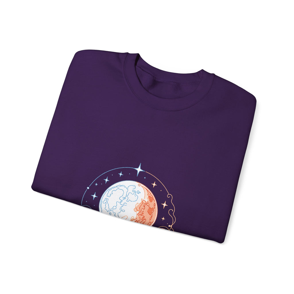 Matching Couple Sweatshirt - Solar & Lunar Eclipse Matching Couple Crewneck Sweatshirt Minimalist Art His Hers Valentine Gift - Design B