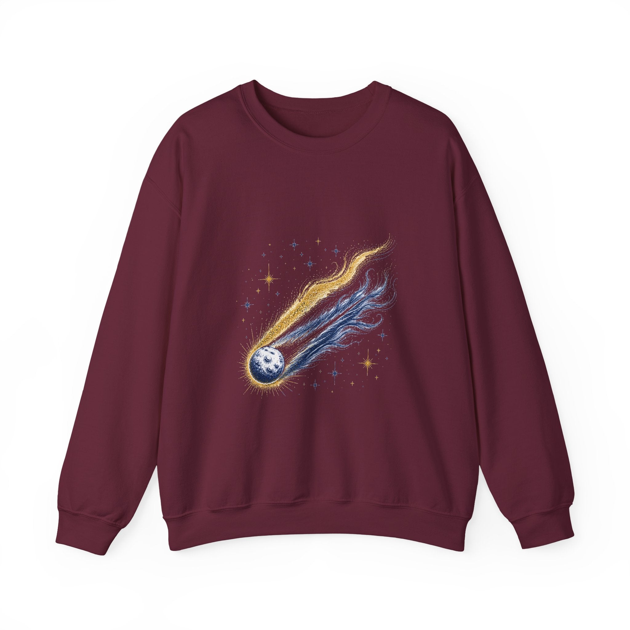 Matching Couple Sweatshirt - Comet & Asteroid Matching Couple Comfort Colors Crew Hand-Drawn Art His Hers Anniversary Gift - Design A