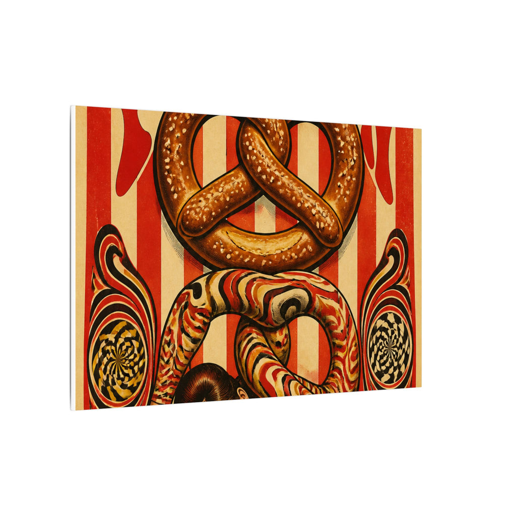 Pretzel Contortionist Wall Art Canvas 16×20 Psychedelic Cafe Decor Maximalist Print