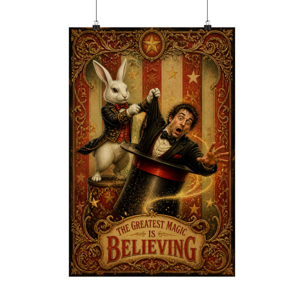 Magic Hat Rabbit Wall Art Poster 18×24 Baroque Home Office Decor Maximalist Print