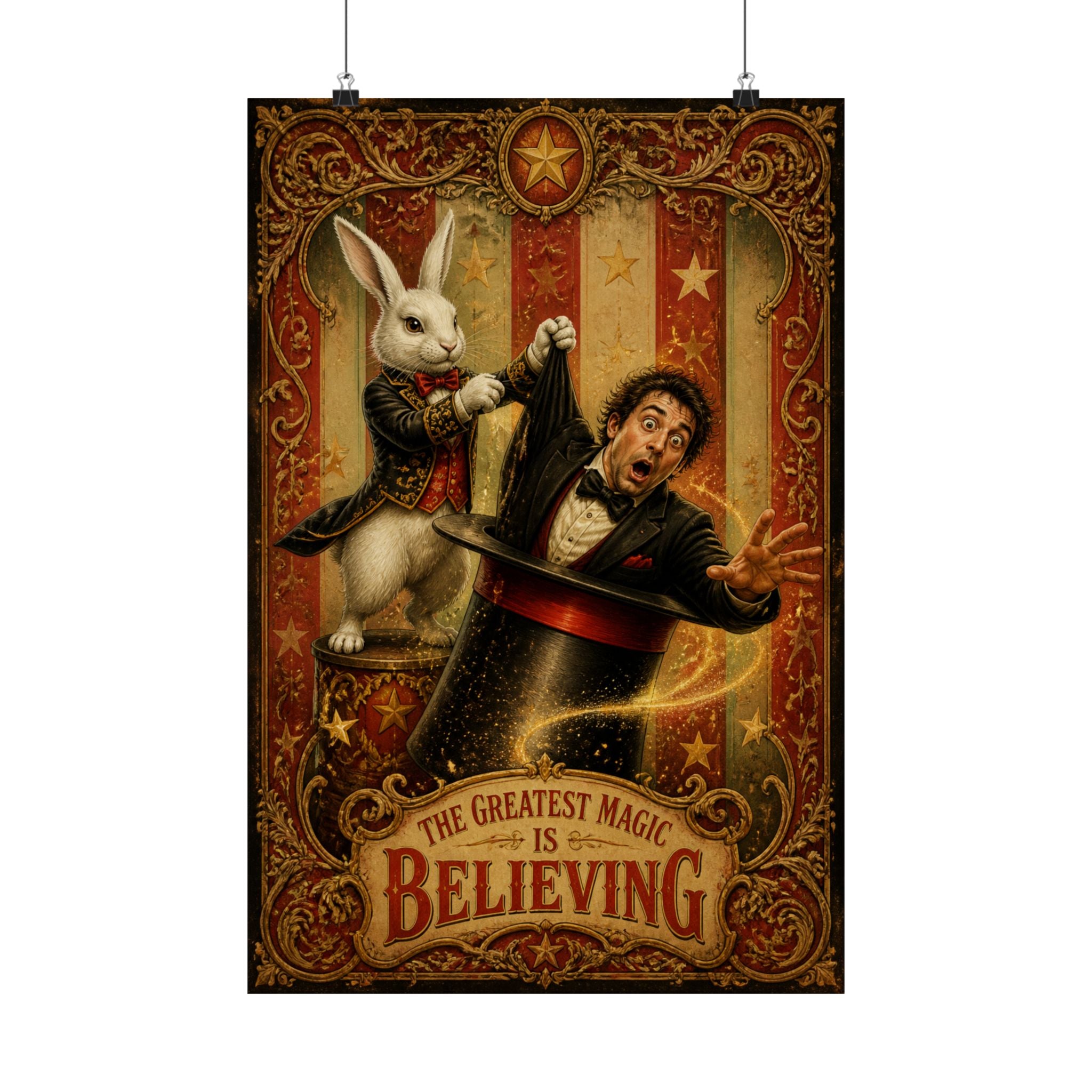 Magic Hat Rabbit Wall Art Poster 18×24 Baroque Home Office Decor Maximalist Print