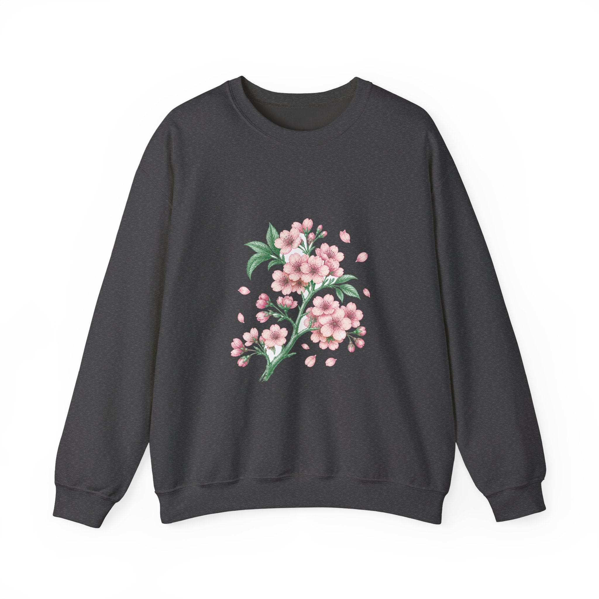 Matching Couple Sweatshirt - Cherry Blossom & Maple Leaf Matching Couple Premium Fleece Sweatshirt Vintage Art His Hers Honeymoon Gift - Design A