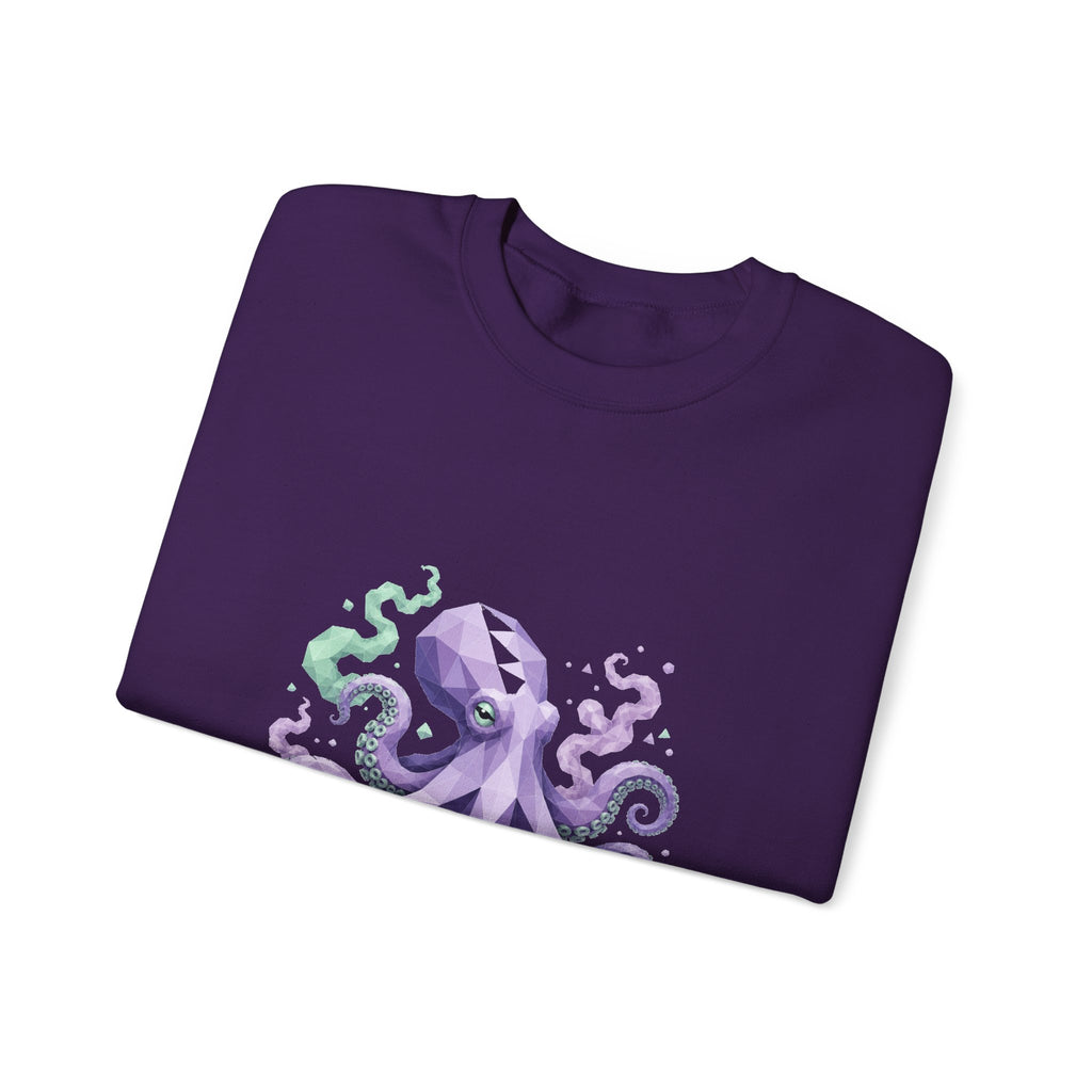 Matching Couple Sweatshirt - Octopus & Jellyfish Matching Couple Crewneck Sweatshirt Geometric Art His Hers Couple Gift - Design A