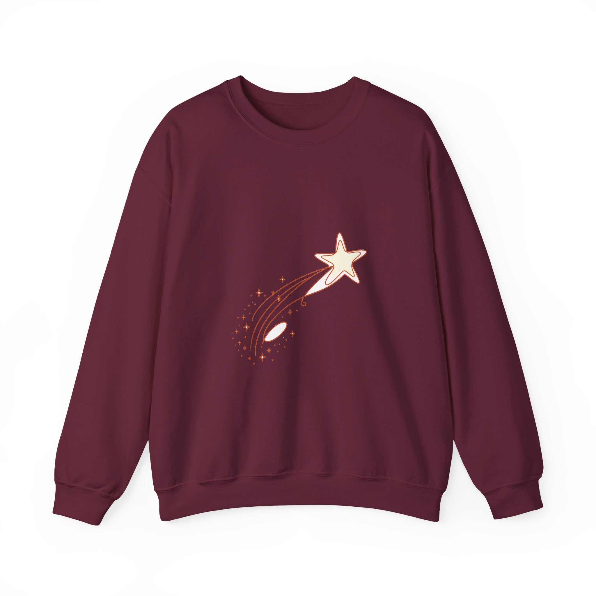 Matching Couple Sweatshirt - Shooting Star & North Star Matching Couple Comfort Colors Crew Minimalist Art His Hers Christmas Gift - Design A