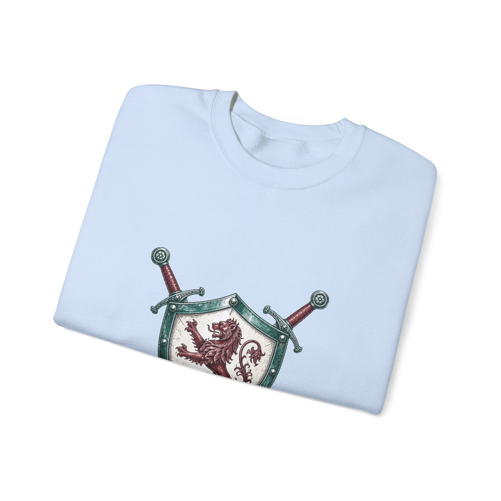 Matching Couple Sweatshirt - Crown & Shield Matching Couple Crewneck Sweatshirt Hand-Drawn Art His Hers Best Friend Gift - Design B