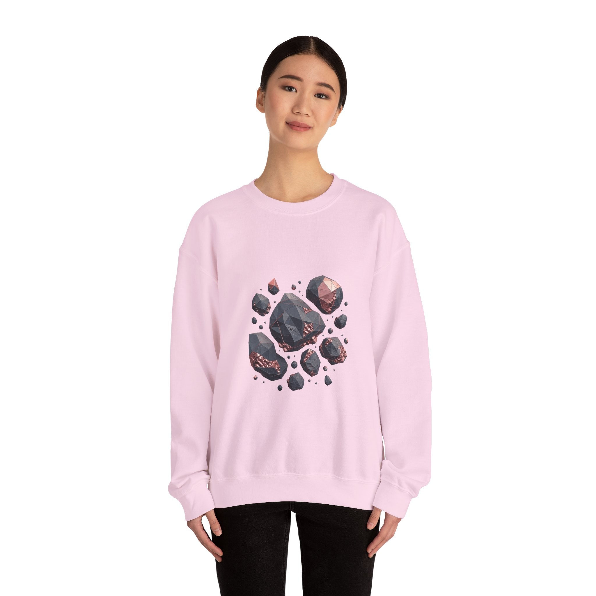 Matching Couple Sweatshirt - Comet & Asteroid Matching Couple Premium Fleece Sweatshirt Geometric Art His Hers Love Gift - Design B