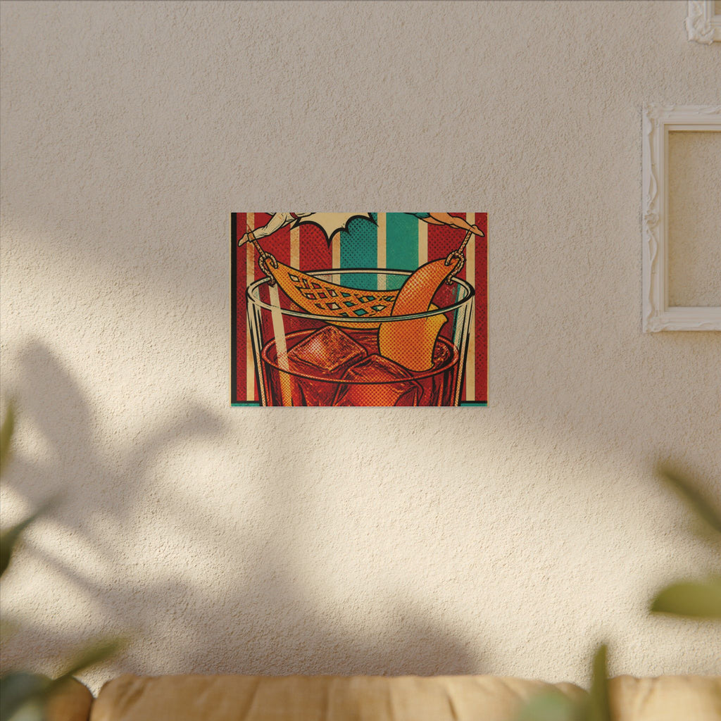 Negroni Trapeze Act Wall Art Canvas 24×36 Pop Art Restaurant Decor Maximalist Print