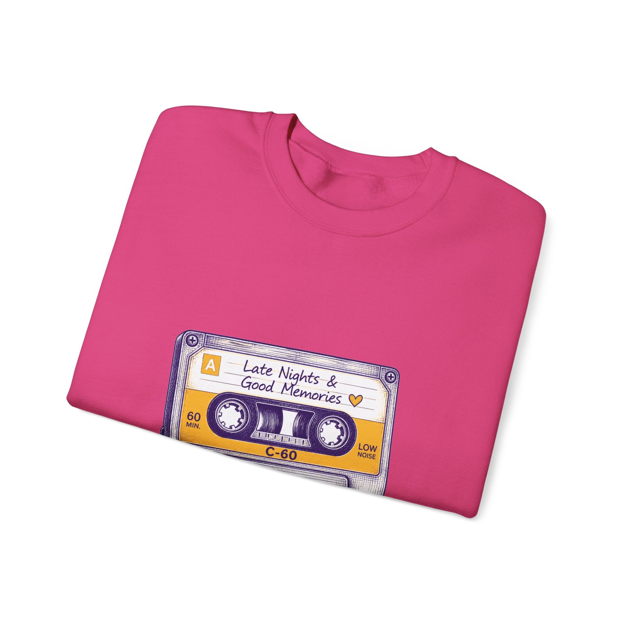 Matching Couple Sweatshirt - Vinyl & Cassette Matching Couple Premium Fleece Sweatshirt Hand-Drawn Art His Hers Anniversary Gift - Design B