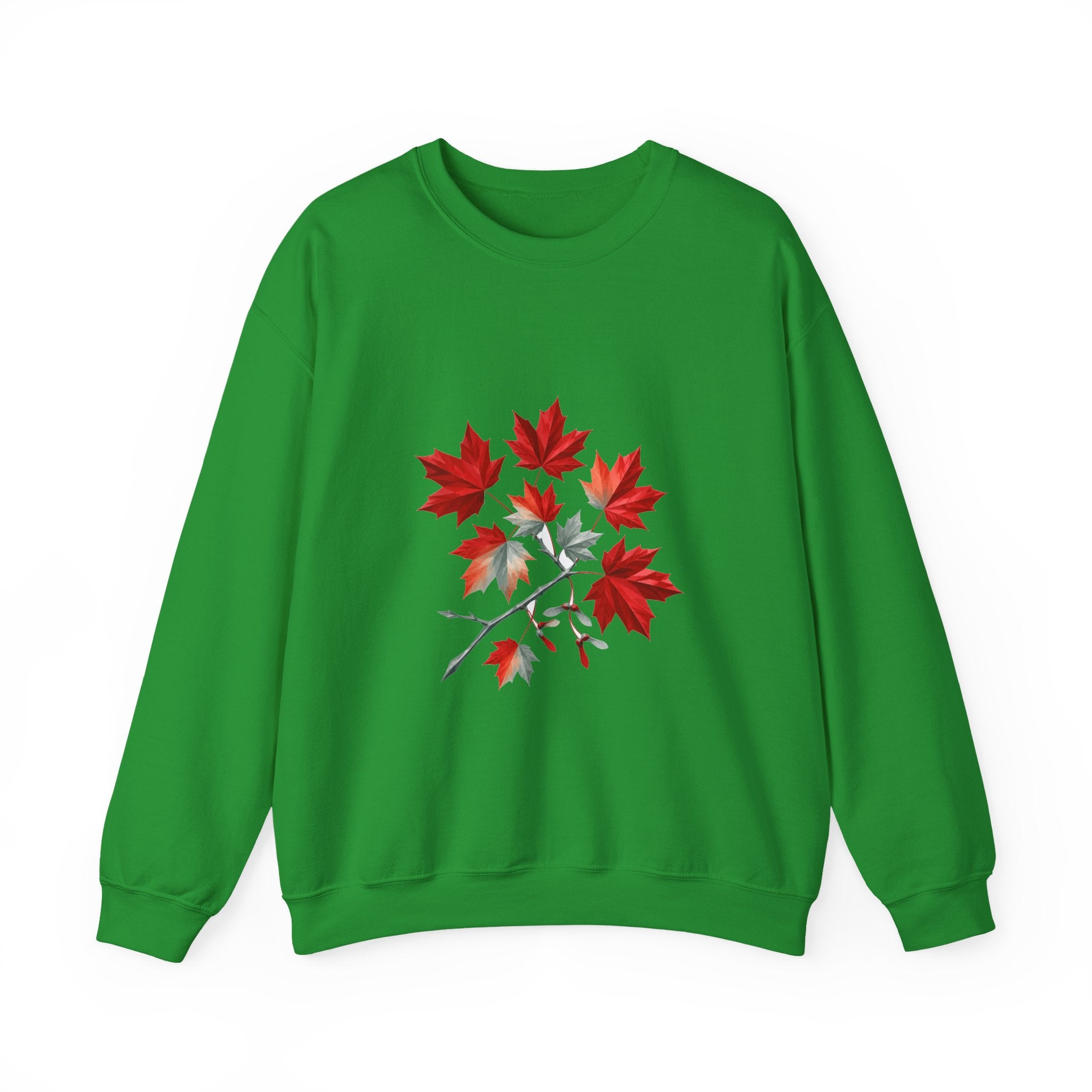 Matching Couple Sweatshirt - Cherry Blossom & Maple Leaf Matching Couple Crewneck Sweatshirt Geometric Art His Hers Couple Gift - Design B