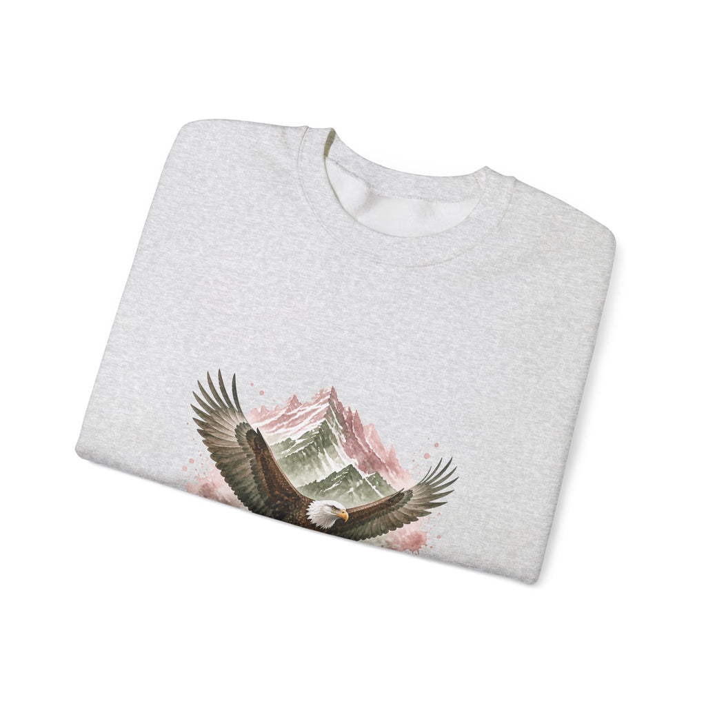 Matching Couple Sweatshirt - Eagle & Whale Matching Couple Comfort Colors Crew Watercolor Art His Hers Birthday Gift - Design A