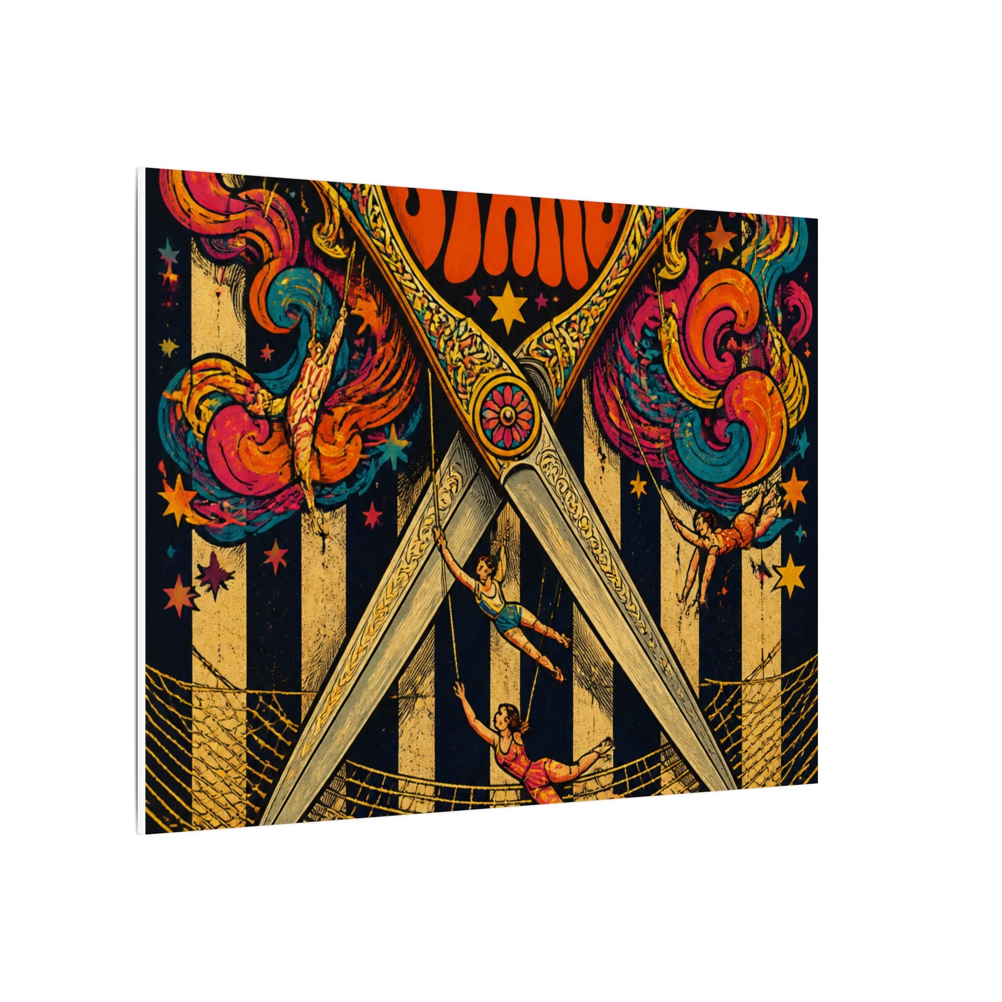 Giant Scissors Trapeze Wall Art Canvas 16×20 Psychedelic Cafe Decor Maximalist Print