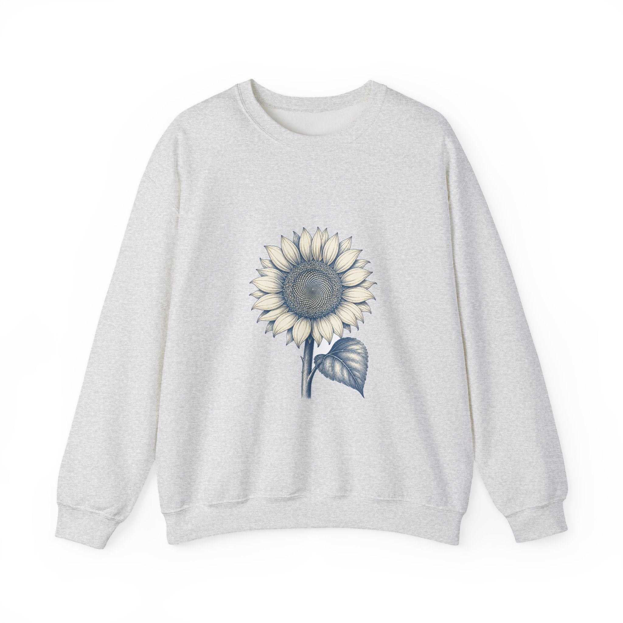 Matching Couple Sweatshirt - Sunflower & Moonflower Matching Couple Comfort Colors Crew Hand-Drawn Art His Hers Anniversary Gift - Design A