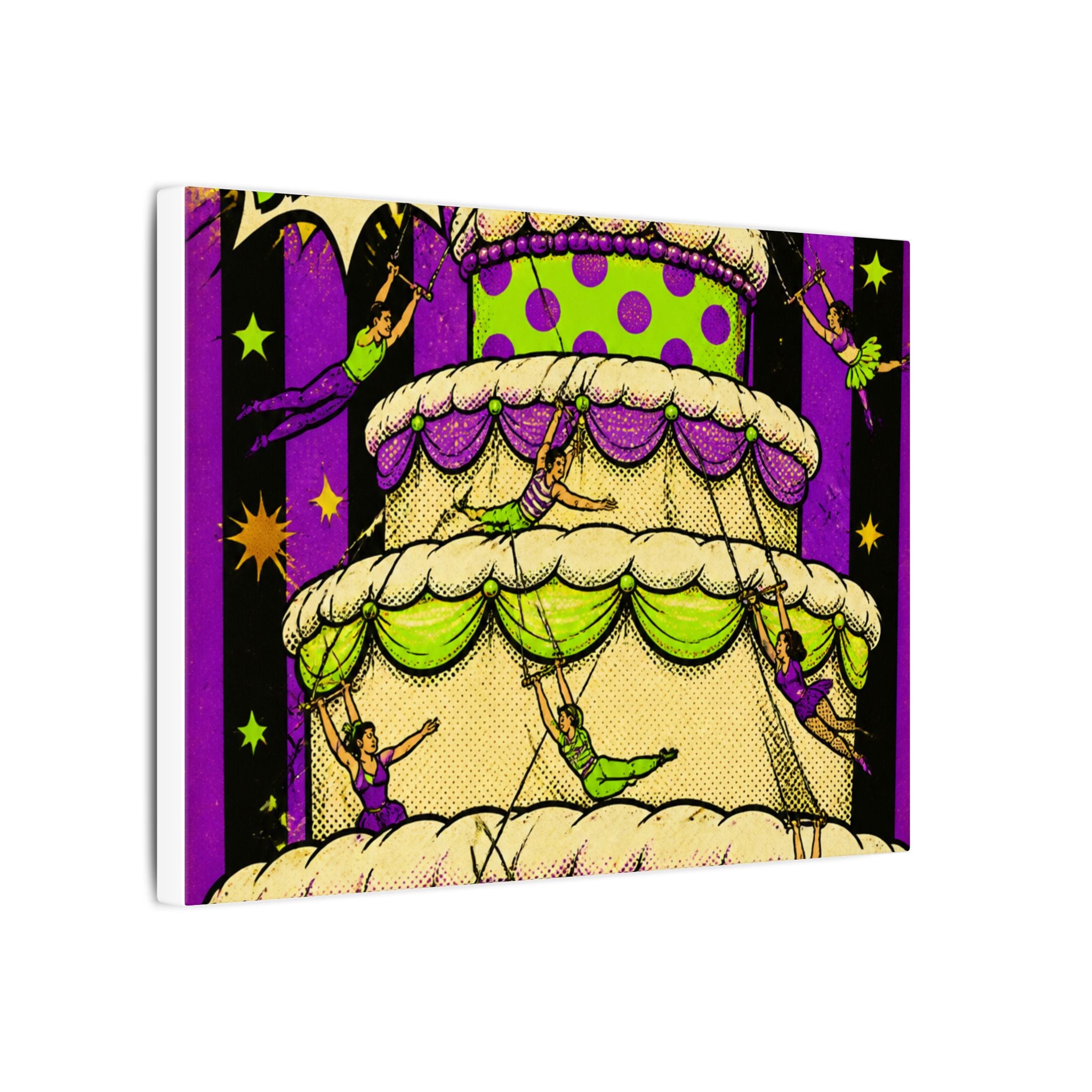 Birthday Cake Trapeze Wall Art Canvas 24×36 Pop Art Restaurant Decor Maximalist Print