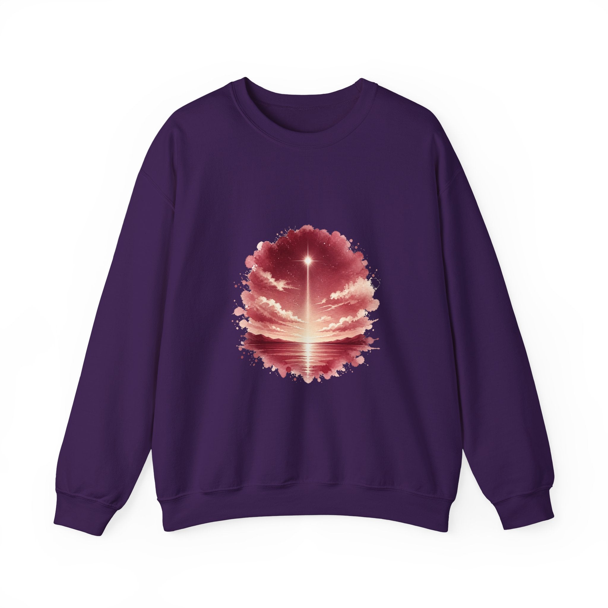 Matching Couple Sweatshirt - Evening & Morning Star Matching Couple Crewneck Sweatshirt Watercolor Art His Hers Engagement Gift - Design A