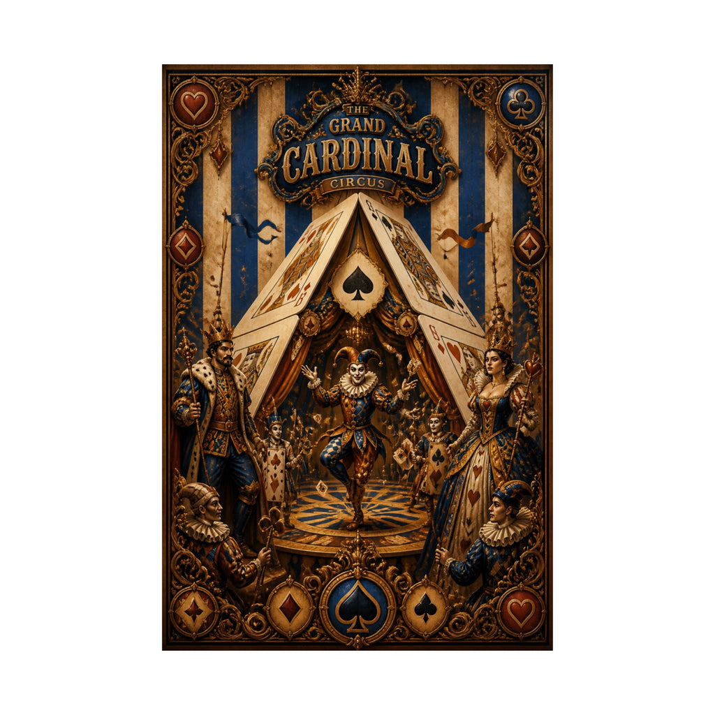 Playing Cards Tent Wall Art Poster 24×36 Baroque Studio Decor Maximalist Print