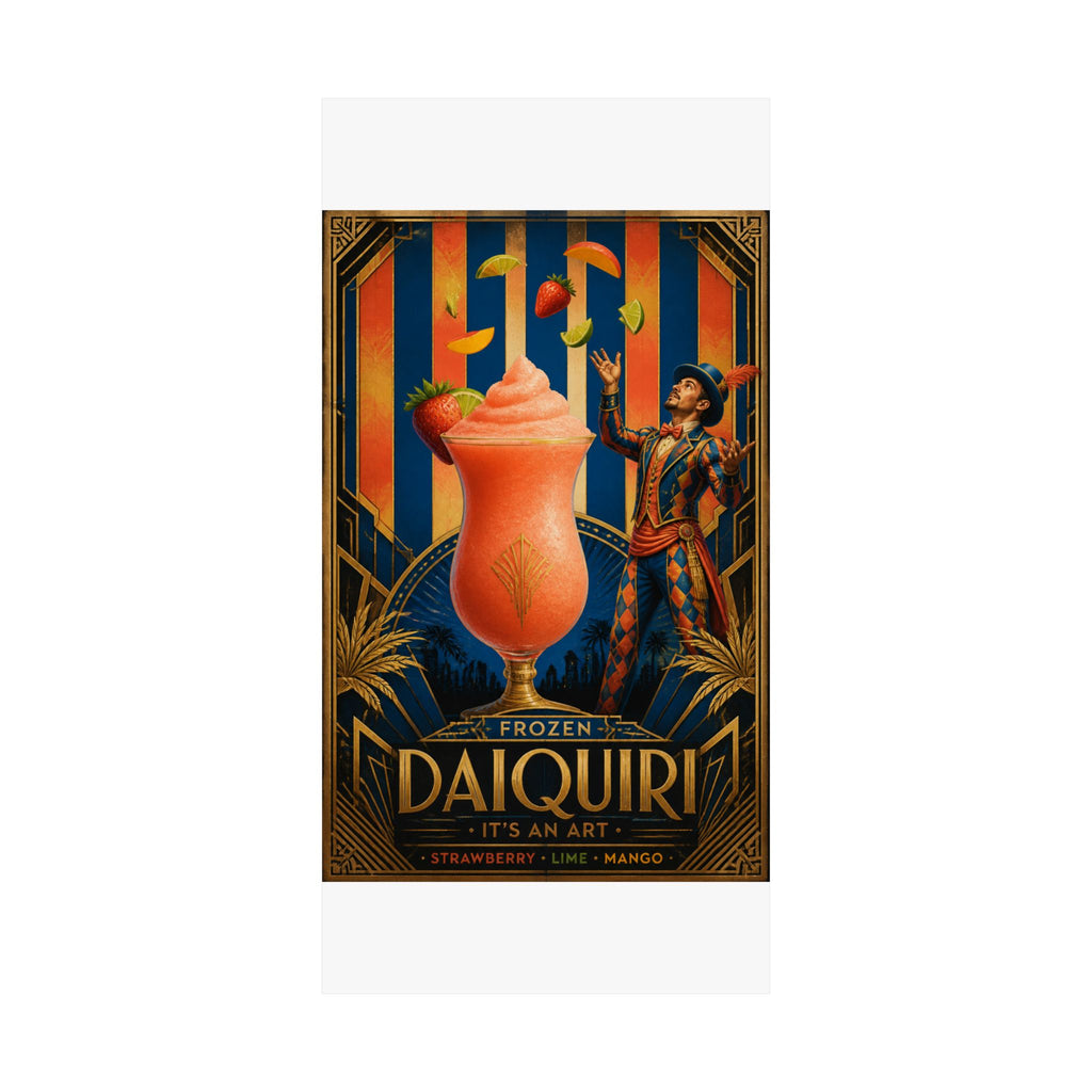 Daiquiri Fruit Juggler Wall Art Poster 18×24 Art Deco Entryway Decor Maximalist Print
