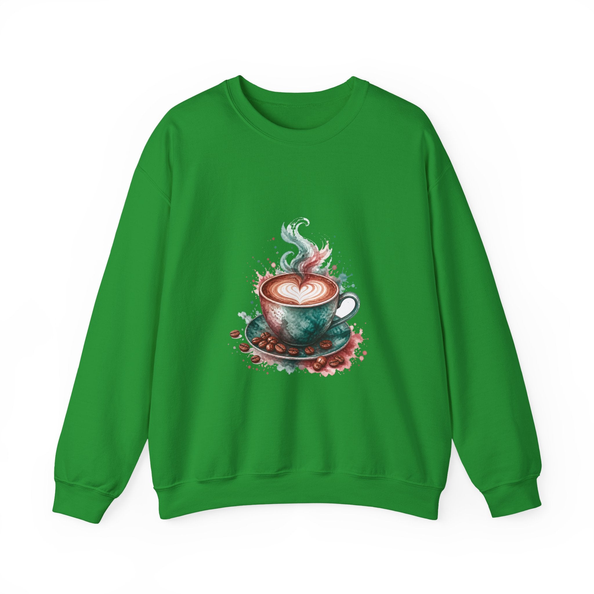 Matching Couple Sweatshirt - Coffee & Tea Matching Couple Comfort Colors Crew Watercolor Art His Hers Birthday Gift - Design A