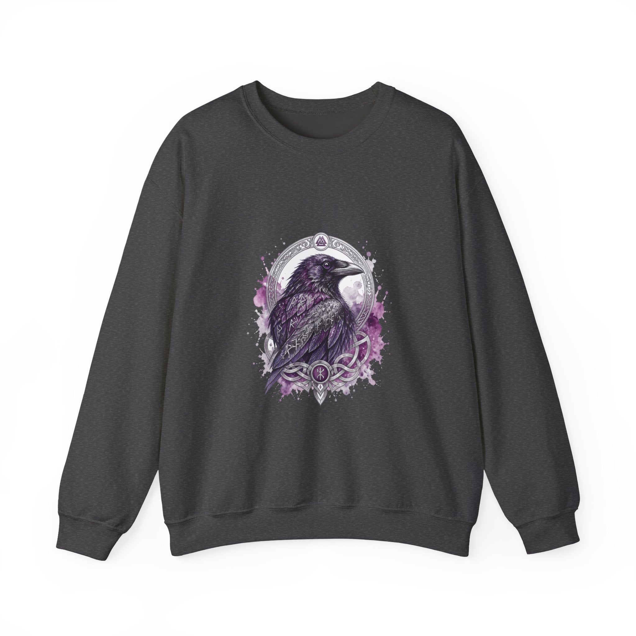 Matching Couple Sweatshirt - Huginn & Muninn Matching Couple Premium Fleece Sweatshirt Watercolor Art His Hers Birthday Gift - Design A
