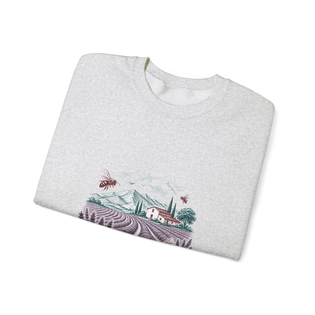 Matching Couple Sweatshirt - Lavender Fields & Canyon Matching Couple Crewneck Sweatshirt Hand-Drawn Art His Hers Best Friend Gift - Design A