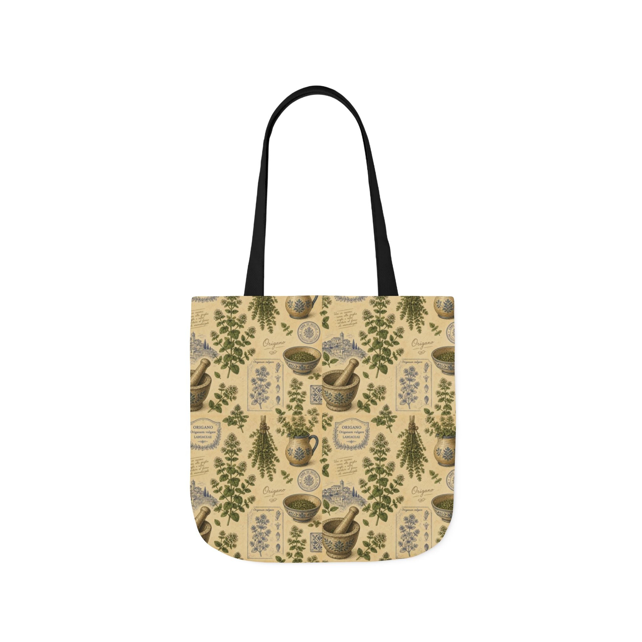 Oregano Sprigs Canvas Tote Bag Mediterranean Kitchen Botanical Design Italian Cottagecore Gift