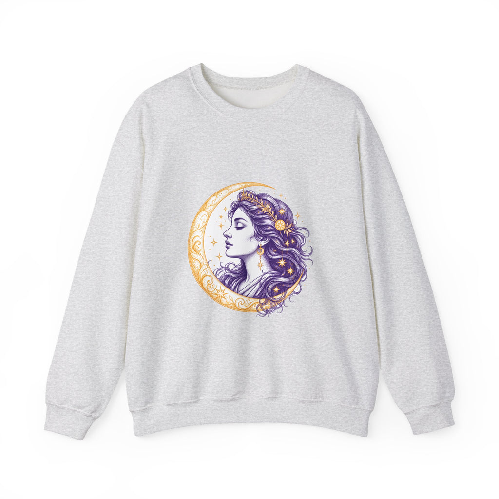 Matching Couple Sweatshirt - Helios & Selene Matching Couple Crewneck Sweatshirt Hand-Drawn Art His Hers Best Friend Gift - Design B